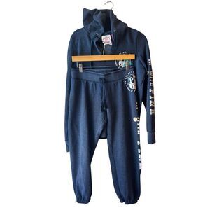 Y2K Victoria's Secret PINK Jogger & Hoodie Track Suit Set M top S bottom Versity